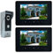 AMOCAM Videocitofono da 7 pollici, sistema di videocitofono con monitor per citofono, kit di telecamere HD cablate per villa, casa, ufficio, appartamento, telecamera 1 IR, monitor a colori 2 LCD