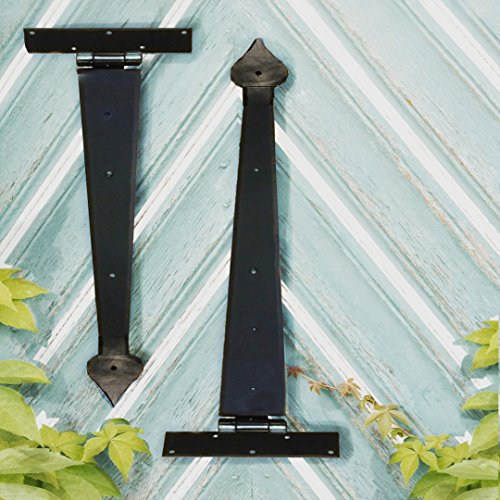 Antikas - 2 bisagras de 15 cm color negro - bisagras muebles cajas puertas - bisagras de hierro antiguas