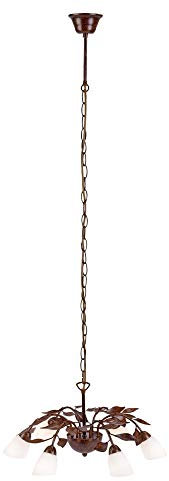 SellTec Pendelleuchte, IP 20, Vintage, Rost-Optik, Pendellampe, rustikal, Romantik, G9-Fassung max. 40 Watt, 6-flammig