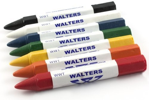 Walters WWT Timber and Metal Industrial & Trade Wax Crayons, Black, Pack 3