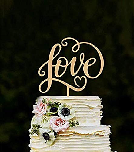 Losuya Love Wedding Cake Toppers Love Letters Wooden Cake Topper Wedding Engagement Decoration Favors