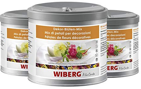 Wiberg Dekor-Blüten-Mix Rosen-, sonnen-, Ringel- und Kornblumenblüten, 3er Pack