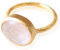 Vurmashop Ring mit Rosenquarz aus 18-karätigem Gold für Damen - Einzigartiger Designerring mit Halbedelstein Pink