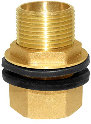 Hooshing Messing Schottverschraubung 3/4 Zoll Außengewinde 3/4 Zoll Innengewinde Massives Messing Wassertank Anschluss Schlauchadapter