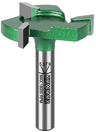 KOWOOD PRO CNC Spoilboard Surfacing Router bit, 1/4'' Shank, 1'' Cut Dia, 1/4'' Cut Length, 3 Wings, Professional Woodworking Tools