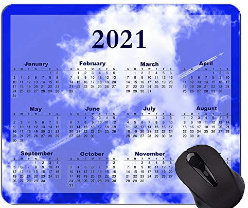 Yanteng 2021 Kalender Golden Premium Mauspads, Blue Sky und weiße Wolken Mauspads