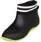 SMajong Stivali in Gomma Uomo Donna Impermeabili Scarpe da Giardinaggio Antiscivolo Scarpe da Pioggia Scarpe Gomma Stivali Caviglia Caldi Nero Verde Cotone Taglia 42 EU