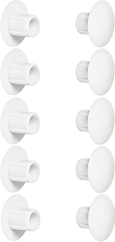 cyclingcolors 10x Abdeckkappen Kunststoff Blindbohrung Stopfen Blindstopfen Abdeckung Möbel (Ø5mm (10mm)/weiß RAL 9010)