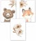 double critical Lemmami Papeterie 3er Set Boho Deko Wandbilder Kinderzimmer Babyzimmer Poster Bilder Mädchen Junge (Waldtiere Tiere Fuchs Bär)