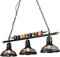 Hängeleuchte Vintage Industrie Pendellampe E27 Billardtisch Loft Deckenleuchte Retro Glas Esstisch Kronleuchter Höhenverstellbar Schwarze Pendelleuchte Für Keller Küche Wohnzimmer Café Bar Restaurant