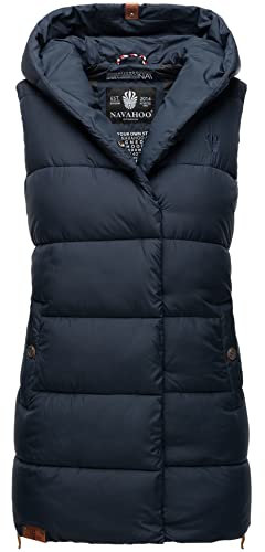 Navahoo Damen Weste gefütterte Steppweste gesteppte Übergangsweste B891 [B891-Madil-Navy-Gr.XS]