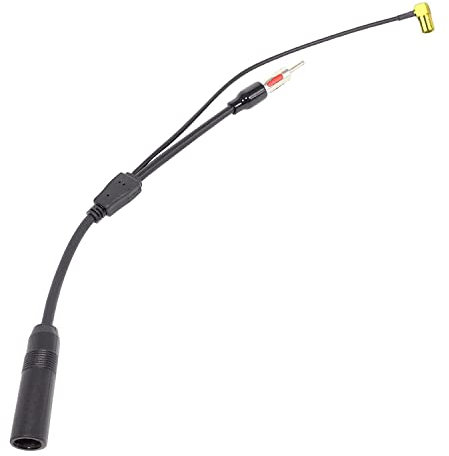 H76S DAB+ Antennen-Splitter Adapter – SMB auf DIN Stecker, 40cm, für Auto-Radio, kompatibel mit JVC, Kenwood, Sony, Alpine – Aktiv AM/FM/DAB Antennensplitter
