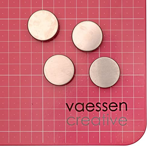 Vaessen Creative Magnete, ⌀27 mm, 4 Stück, Rund, Work Easy Tool 1009-040, Praktisches Hilfsmittel für Alle Bastelarbeiten, z. B. Grußkarten, Aquarelle und Scrapbook, Silber, Einheitsgröße, 2 Piece