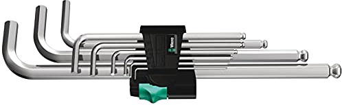 Wera L-shape Allen key with ball head, set of 9, 1.5 to 10 mm
