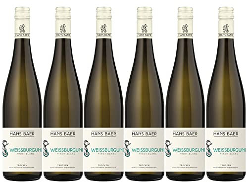 Hans Baer - Weißburgunder Trocken - Weisswein - Qualitätswein aus Rheinhessen, Deutschland (6 x 0.75 l)