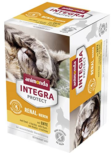 animonda INTEGRA PROTECT Katzenfutter nass Renal Ente (6 x 100g), vom Tierarzt empfohlen bei Niereninsuffizienz, mit Veterinären entwickeltes Diätalleinfutter für erwachsene Katzen