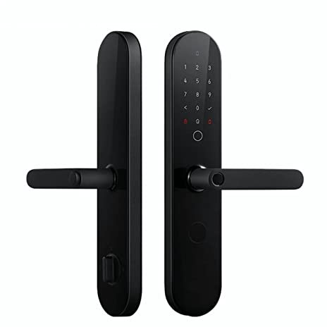 Bluetooth 5.0 Smart Door Lock, N100 N200 Fingerprint Bluetooth Password NFC Key A Total Of 7 Unlocking Methods. Compatible With Mi Or Apple HomeKit Smart Home (Schwarz : Smart lock n100) Double the