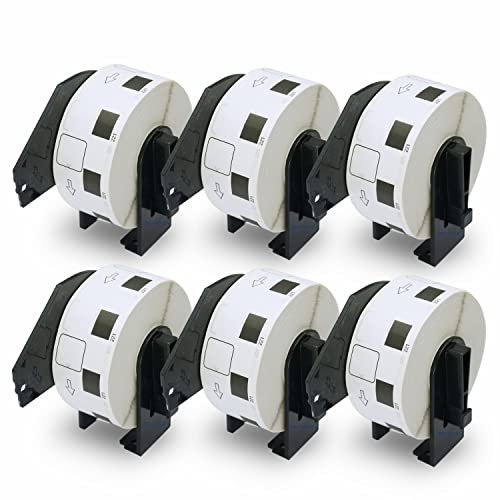 BETCKEY - 6 Rollen DK-11221 Quadratische QR Code Etiketten Kompatibel mit Brother, 23mm x 23mm, 6000 Etiketten, Ablösbar für Brother QL Etikettendrucker