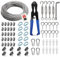 Angooni Kit de 74 cables de acero, 35 m de cuerda de alambre de acero inoxidable de 3 mm, tensor de cuerda tensor de acero inoxidable 304, kit de ayuda para plantas trepadoras, cuerda de cortina