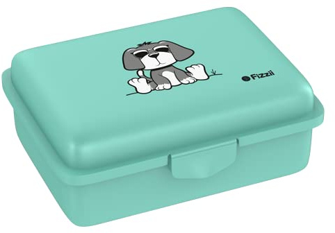 Fizzii Lunchbox (Inkl. Obst-/ Gemüsefach, schadstofffrei, spülmaschinenfest, Motiv: Hund mint)