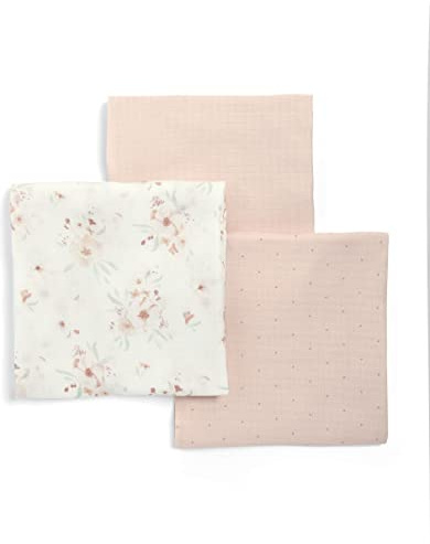 Mamas & Papas 3 Pack Large Cotton Muslin Squares, Floral