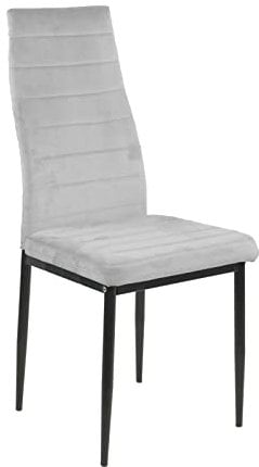 HTI-Living Stuhl Memphis Velvet Hellgrau Esszimmerstuhl Samtbezug Metallgestell Vierfuß 1-teilig