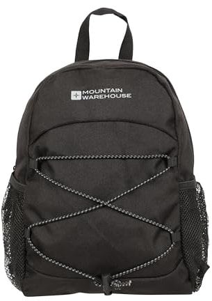 Mountain Warehouse Mochila Walklet de 6 l - Detalles Reflectantes, Mochila Informal con Bolsillo para Botella, con Cuerdas elásticas, Correas - para el Aire Libre Negro Jet Talla única