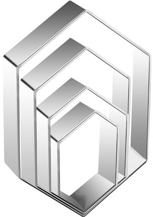 Sechseckige Ausstechformen, 4 Größen, Edelstahl, geometrische Ausstechformen, Ausstechformen – 12,7 cm, 10,2 cm, 7,6 cm, 5,1 cm