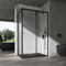 doporro Cabine de Douche en Angle Montage Réversible Porte Coulissante Profilés Noir Verre de Sécurité Transparent 6mm 90x140x190 cm Ravenna16L K