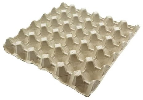 30 vassoi portauova in carta riciclata per 30 uova di gallina. Contenitori per 30 uova, colore neutro/grigio