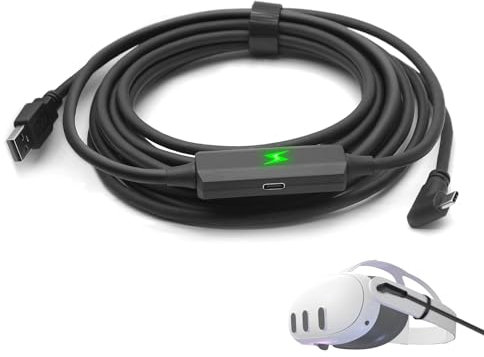 Svcouok VR Link Cable for Meta Quest 3/ 3S/ Pro, Play While Charging - Never Lose Power 16ft USB A to USB C 5Gbps Charging & Data Transfer for Quest 2 & Pico, Play & Charge