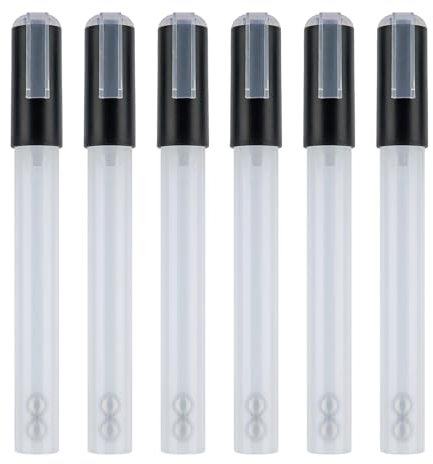 TONXX Rotuladores Recargables vacíos, bolígrafo de Pintura vacío, marcadores de Grafiti, marcadores acrílicos, Punta Redonda/cincel para Colorear Pintura, 6 uds.
