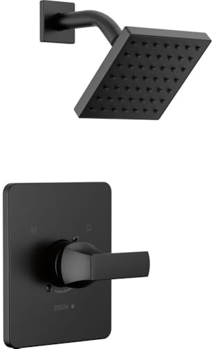 Delta Faucet Velum 14 Serie Einzelfunktions-Duscharmatur-Set, Ventilverkleidungsset, Duschgriff, Delta-Duschverkleidungsset, Duschset, Mattschwarz T14237-BL (Ventil nicht im Lieferumfang enthalten)