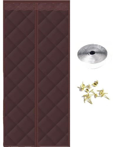 Winter Thicken Door Curtain Magnetic Thermal Insulated Door Curtain Household Windproof Sound Warm Insulation Curtain