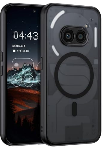 DOMAVER Coque Nothing Phone (2a) Plus Magnétique, Compatible avec Magsafe Protection Antichoc pour Nothing Phone 2a/(2a) Plus Case, Mat Housse Téléphone Translucide, Noir