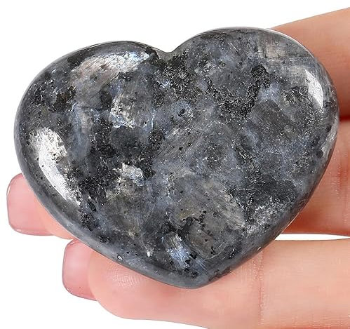 AWARDSEN 45 mm Groß Labradorit Herz Kristalle Edelsteine Geschenke für Frauen, Reiki Heilsteine Handschmeichler Stein für Valentinstag, Geburtstage, Jahrestag, Muttertag und Thanksgiving Tag