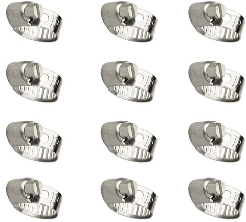 Collier de Serrage 10-16mm,12 Pcs Collier de Serrage Inox 304 Tuyau Collier de Serrage Métallique Tuyau Réglable Tuyau Clips a Vis pour conduits de carburant, tuyaux d'eau, tubes à gaz