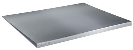 Oppaha - Spianatoia da Cucina in Acciaio Inox - Spianatoia per Impastare e Lavorare la Pasta - Piano da Lavoro Resistente e Igienico - Extraspessore 1,5 mm - 70x50 cm