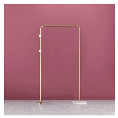 SLMSMSH Portemanteau sur Pied Racque de Sol en Fer forgé Chambre à Coucher Salle de Couloir Accueil Dressing Salle de Plancher Royals Simple Hôtel Salon Vêtement Porte-Manteau(Gold 120cm)