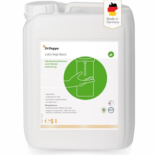 DrDeppe Lotio Sept Basic alkoholfreies Handdesinfektionsmittel 5 Liter Desinfektionsmittel für Hände zur hygienischen Händedesinfektion & Händewaschung