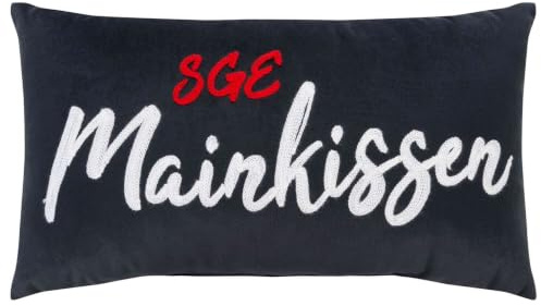 Eintracht Frankfurt Kissen Couch Kissen Dekokissen Zierkissen ** Mainkissen ** schwarz in 45 x 26 cm