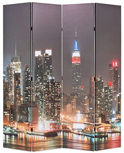 Paravent Outdoor Wetterfest Blackout Curtain Raumteiler klappbar 160 x 170 cm New York bei Nacht