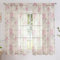 BUHUA Voile Vorhänge Halbtransparent Vorhang im Blumen Vorhänge mit Kräuselband Gardinenschals Muster Durchsichtige Vorhänge für Wohnzimmer 2er Set, 175x140cm (HxB) Rosa