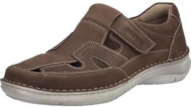 Josef Seibel Herren Kletthalbschuhe New Anvers 81,Weite K (Extra weit),Wechselfußbett,Klettschuhe,Strassenschuhe,braun,43 EU
