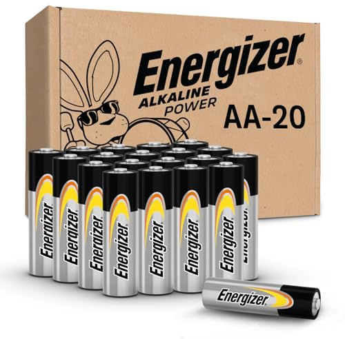 Energizer AA Batteries Alkaline Power, 20 Count Alkaline Double A Battery Pack