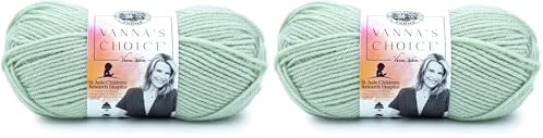 Lion Brand Yarn Vanna's Choice, Aran Weight Yarn for Knitting, Crochet, and Crafts, Sea Glass, 2 Pack