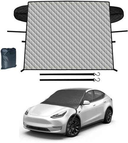 ZOIBV Outdoor Frost Schnee Frontscheibe Wrap Cover Fit für die meisten Autos SUVs LKWs, Autoscheibe Schild Protector Cover für Winter- Hält Eis, Staub, UV-Strahlen, Pollen und Schnee aus (177 x 119cm)