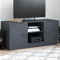 IKAYAA Mueble de TV con almacenamiento de metal, mueble de TV de acero, mueble industrial para TV, mueble de mesa de TV, aparador, color antracita, 99 x 39 x 44 cm