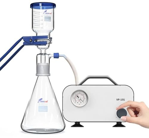 ZWQOZ Bomba de vacío de Laboratorio, Bomba de vacío de diafragma sin Aceite portátil DC 12V, Flujo Ajustable de 15 L/min
