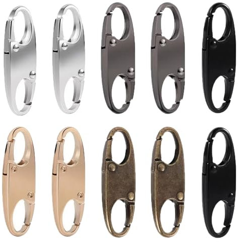 10 Pcs Anti-Theft Zipper Lock Clips - Detachable Double-Sided S-Hooks Connectors for Backpacks, Traveling and Camping